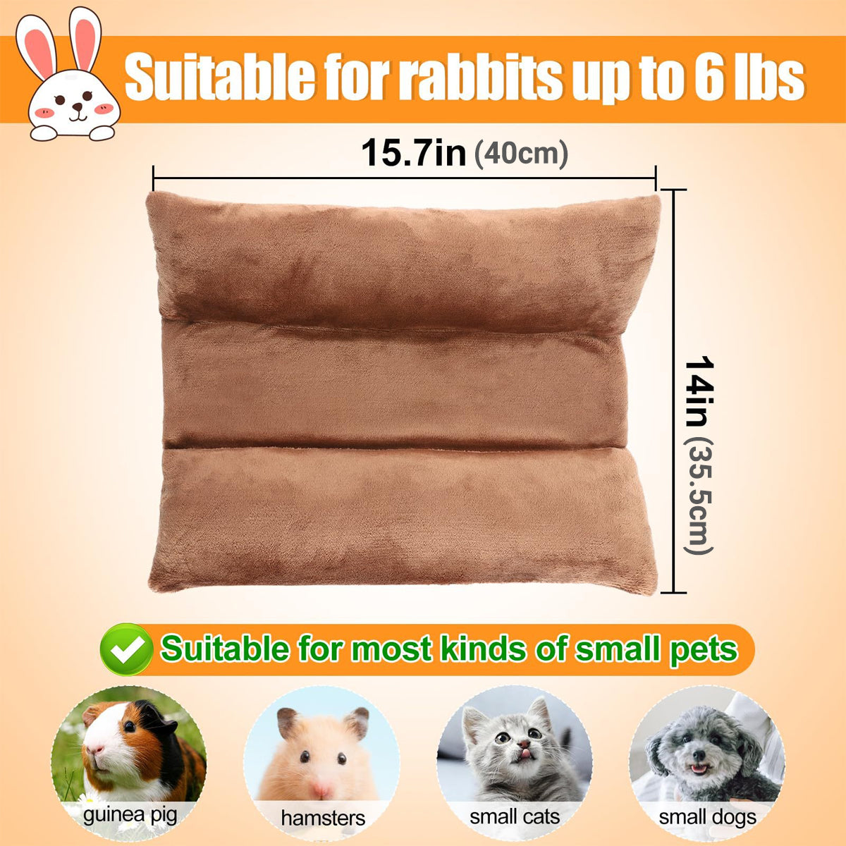 Small Animal Bed Cushion Plush Sleeping Mat for Pet Carrier Cage Nest Hamster - Pink