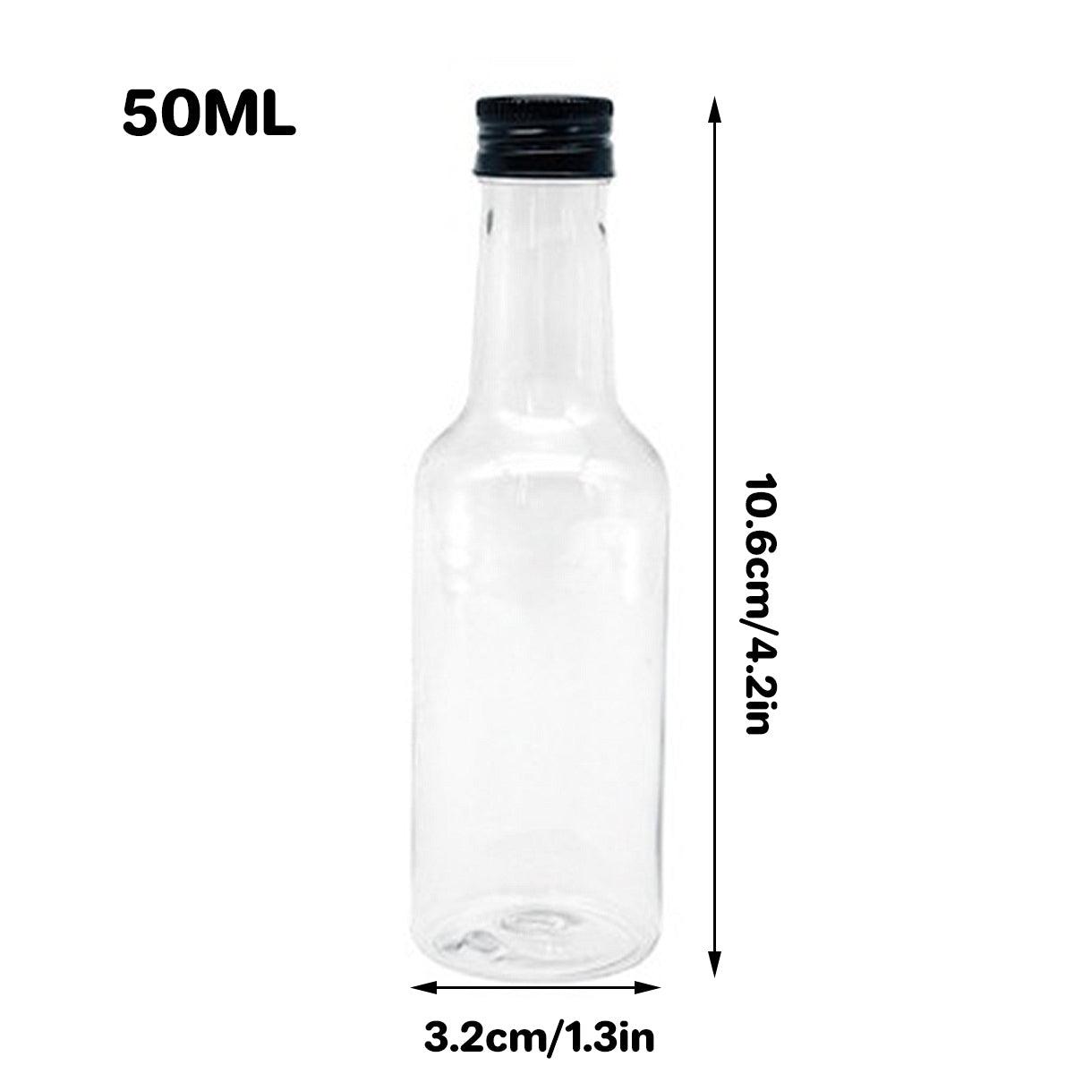 24PCS Small Plastic Wine Bottle Beverage Juice Container Reusable Clear Bottle - 50ML