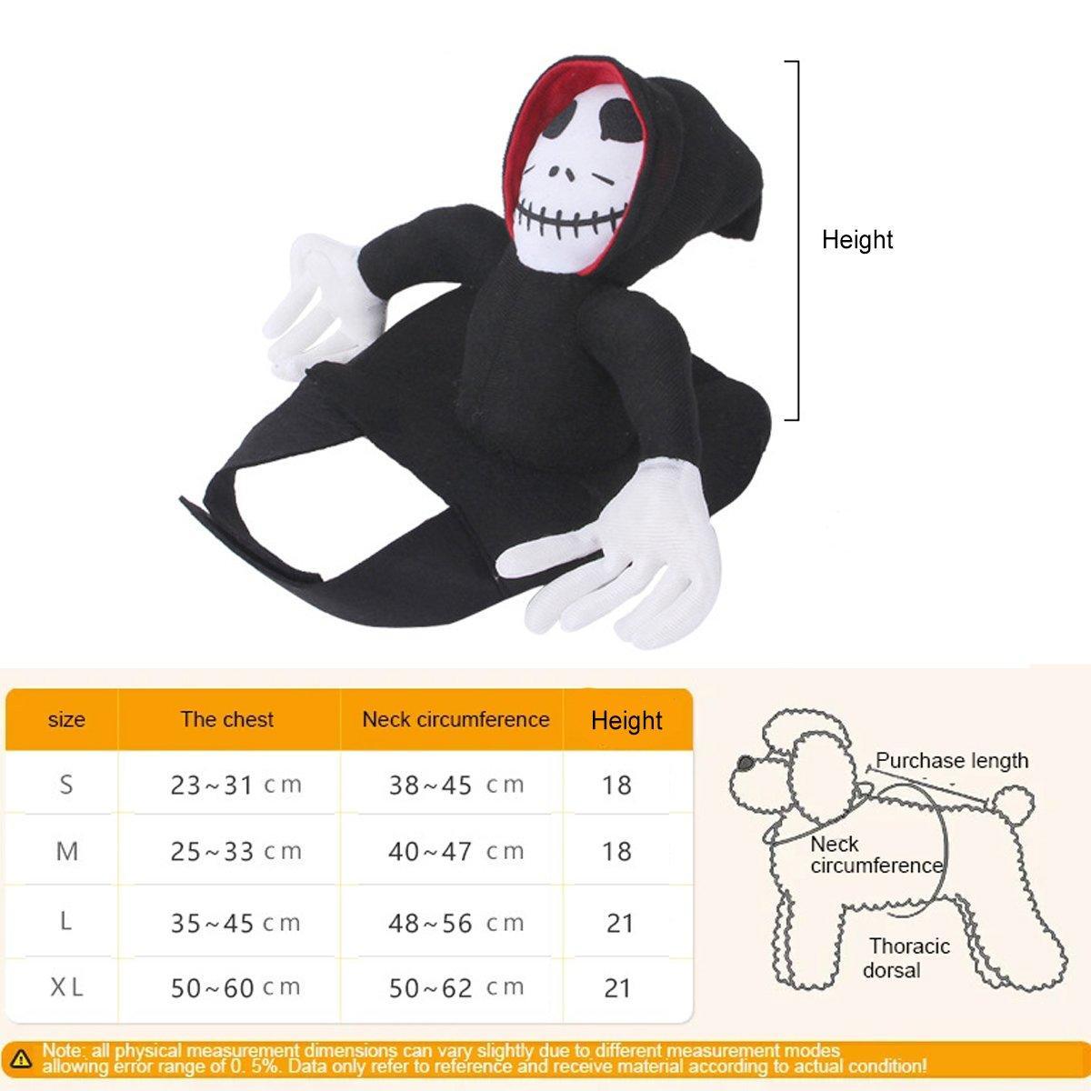 Halloween Dog Costume Pet Accessories Funny Dress Up for Small Medium Dogs - Deadly Doll-M