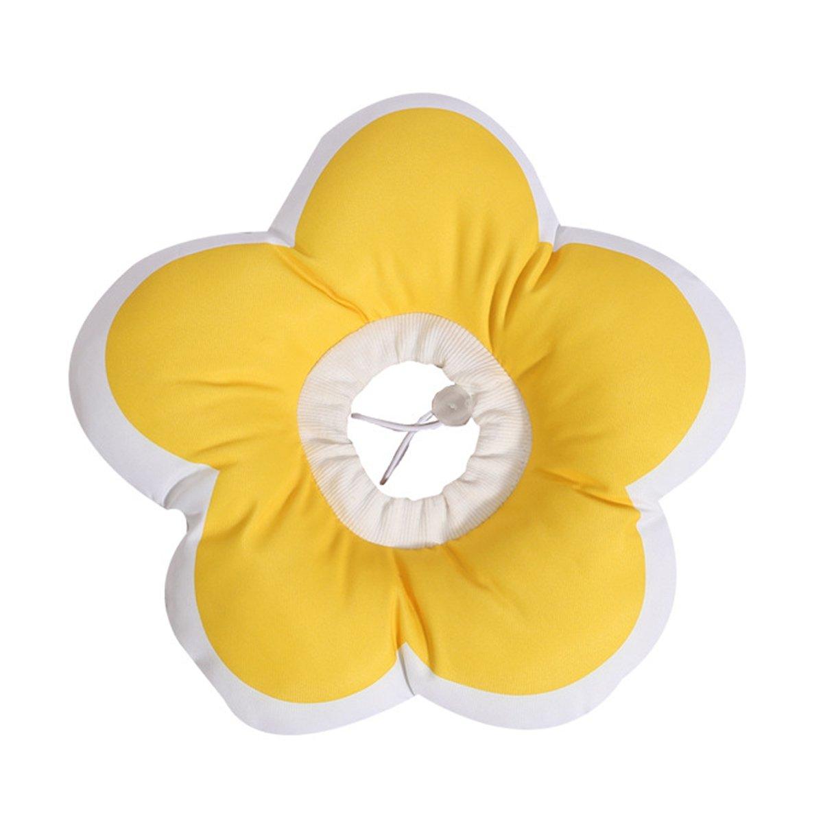 Elizabethan Cat Recovery Collar Anti Licking Pet Cone Protective Neck Ring - Yellow-L