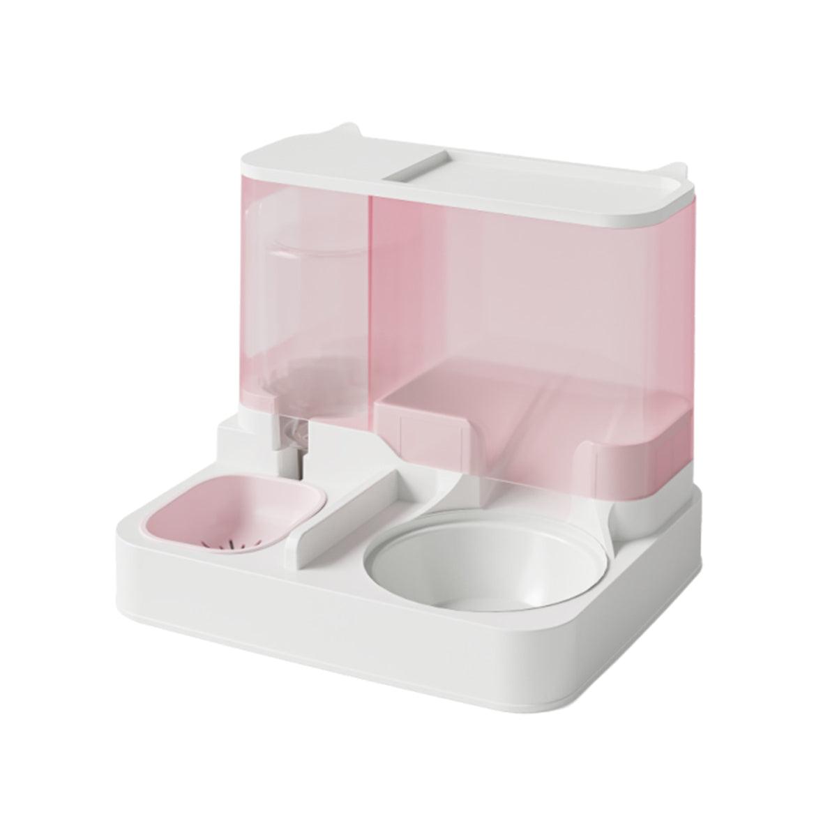 Automatic Cat Feeder Water Dispenser All in One Plastic Bowl for Cats and Dogs - Grey