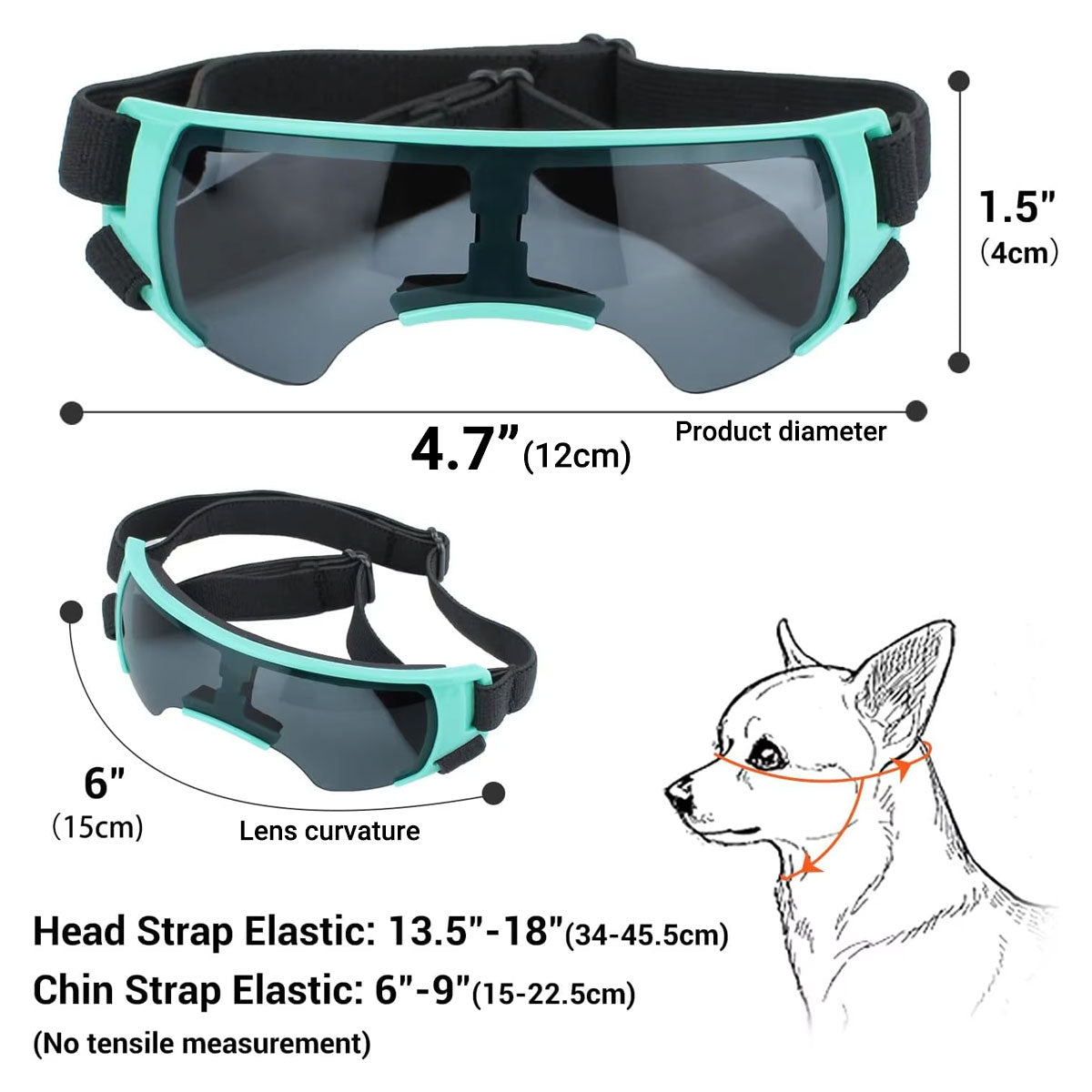 Pet Dog Sunglasses Goggles UV Eye Shield for Small Dogs Outdoor Travel Sunshade - Black