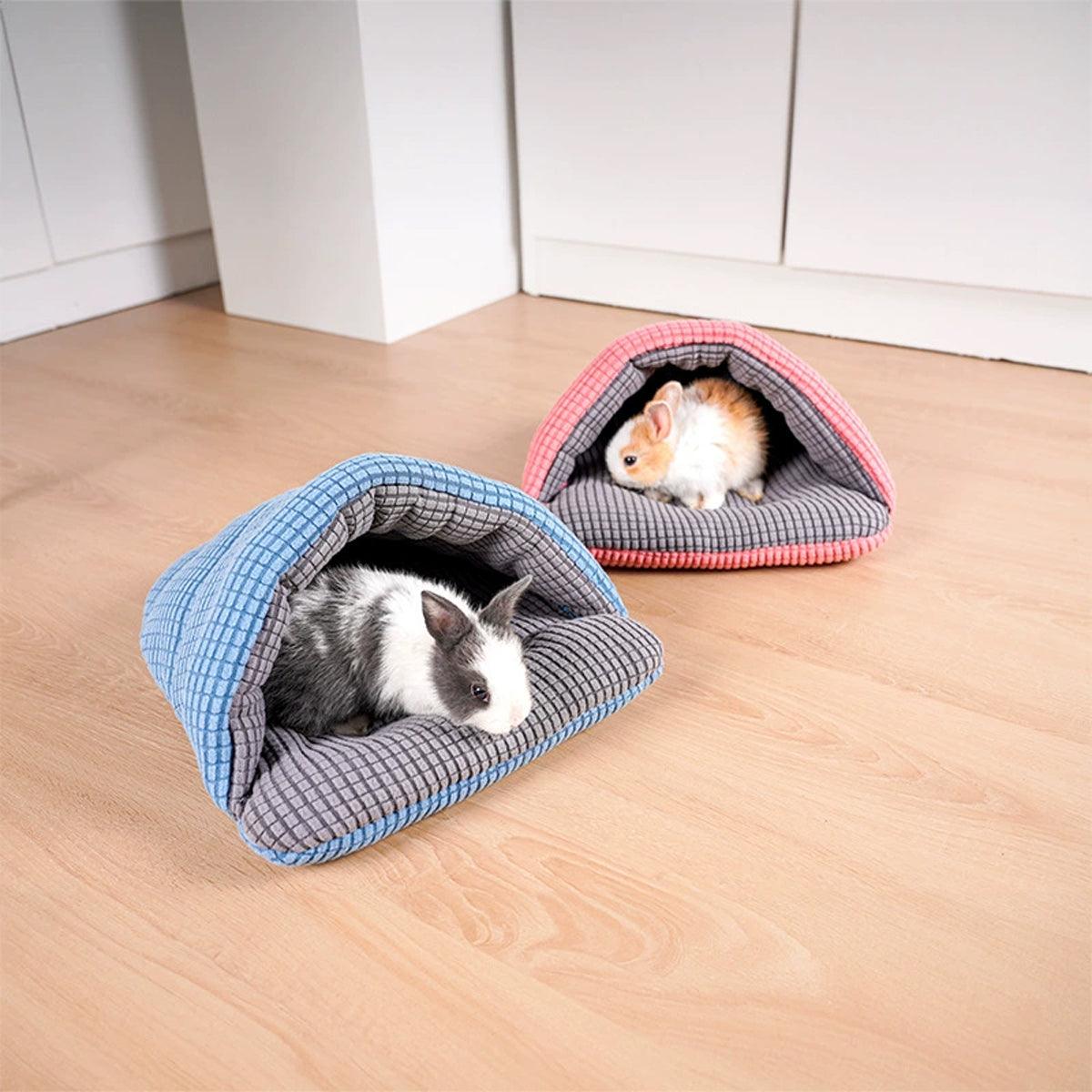 Pet Kennel Sleeping Bag Semi Enclosed Bed for Small Animals Cats and Puppies - Grey
