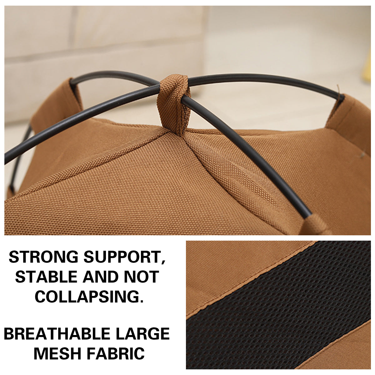 Folding Camping Pet Tent for Cats Puppy Bed Indoor Cat Nest Dog Cave Style House - Grey