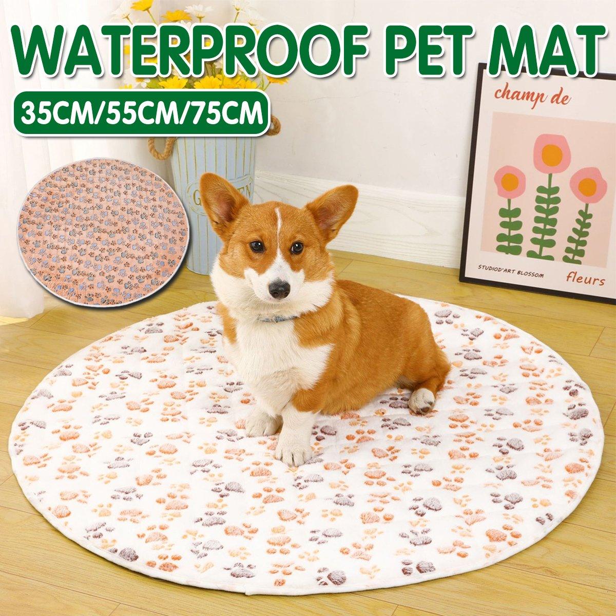 Waterproof Dog Pads Round Diaper Pads Pet Training Pads for Puppies and Dogs - Khaki-55cm
