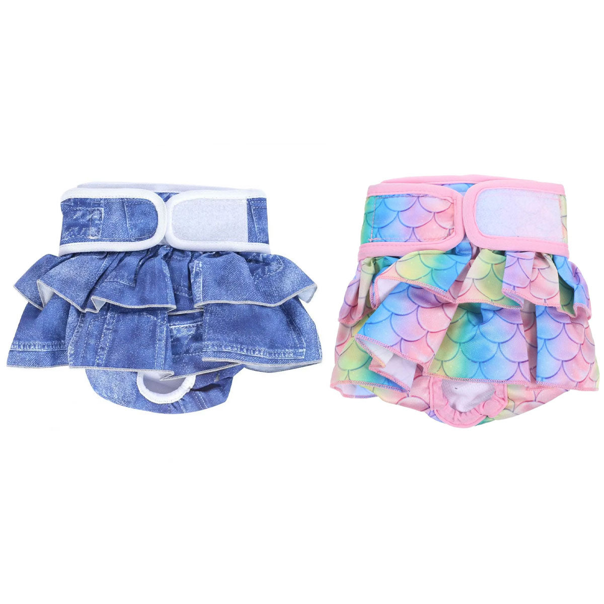 Pet Dog Diapers Female Pants Soft Breathable Underwear Reusable Sanitary Briefs - Mermaid - L