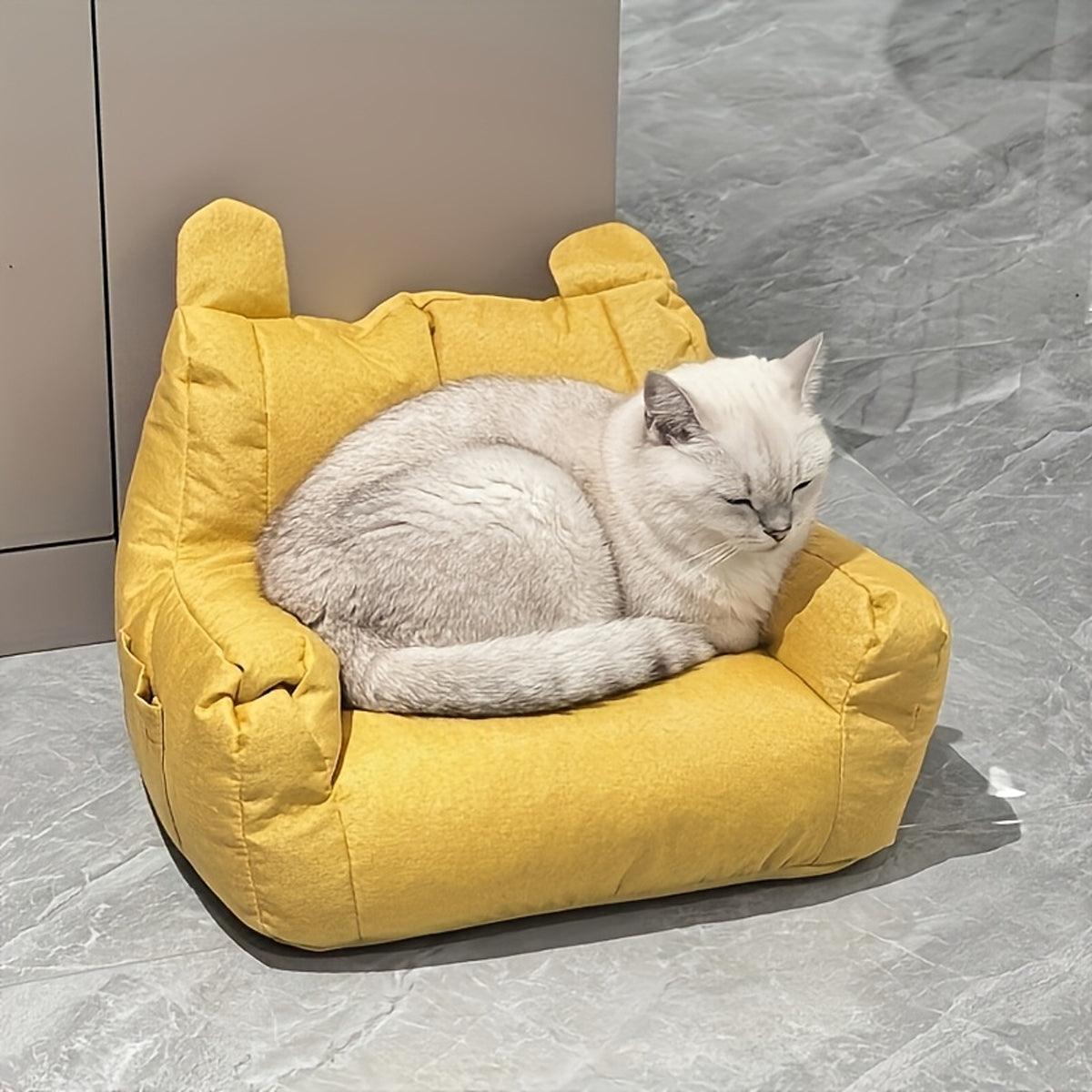 Small Sofa Chair Couch for Living Room Family Pet Furniture Comfortable Seat - White