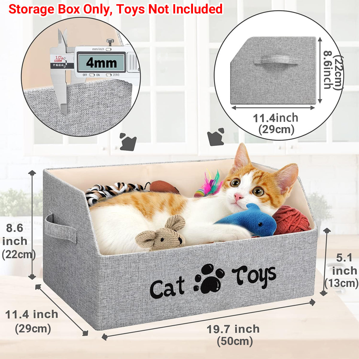 Portable Pet Toy Storage Box Foldable Organizer Snack Bag Pet Accessories Holder - Cat