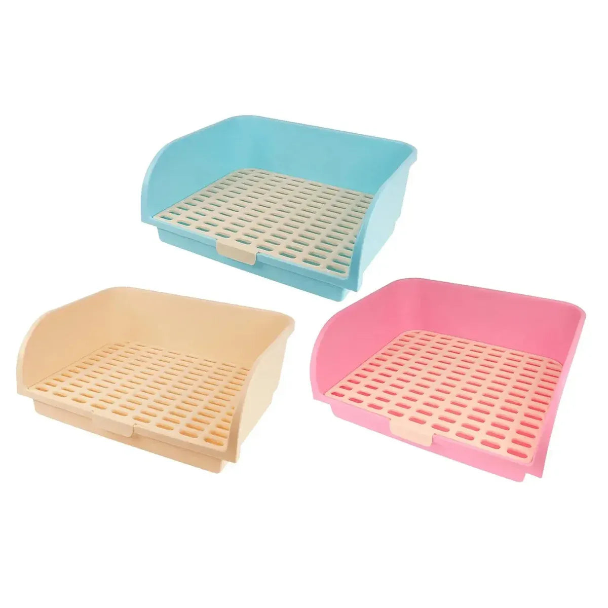 Large Rabbit Litter Box Drawer Corner Toilet for Chinchillas Hamsters Small Pets - Beige