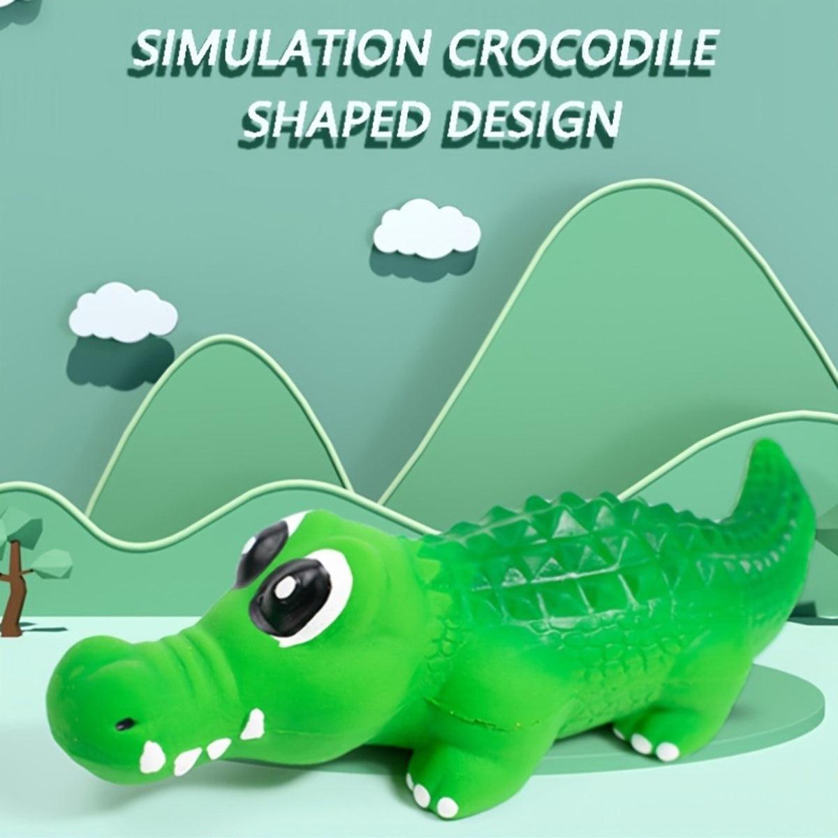 Pet Latex Toys Sounding Big Crocodile Dog Chew Toy Durable Playtime for Dogs - S