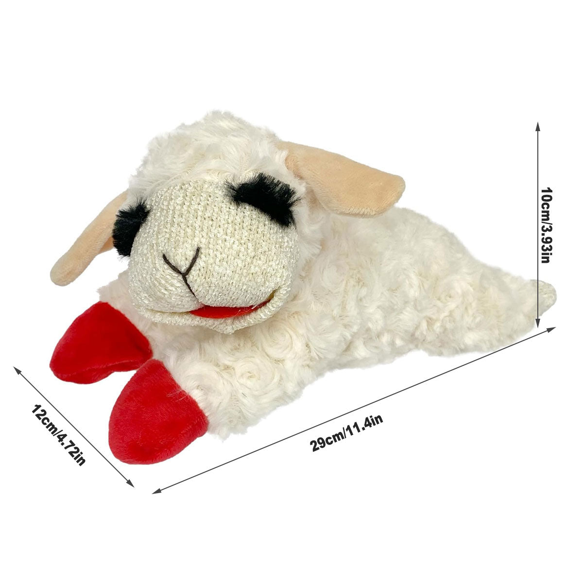 Lamb Shape Dog Toy Soft Plush Chew Toy for Puppy Small Dogs Squeaky Play Pet