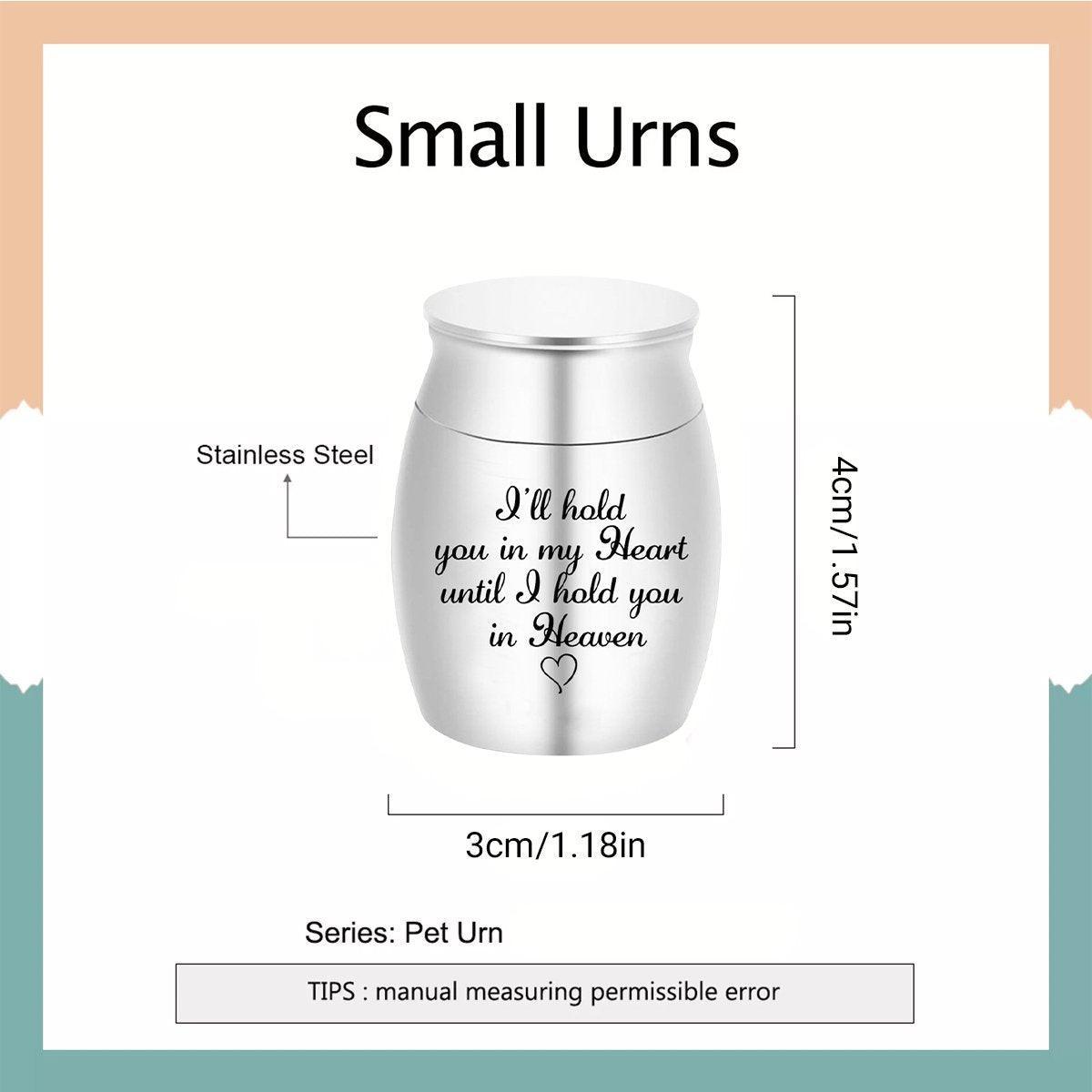 Cremation Urn Holder for Ashes Small Dog Cat Pet Memorial Keepsake Box Funeral - Black