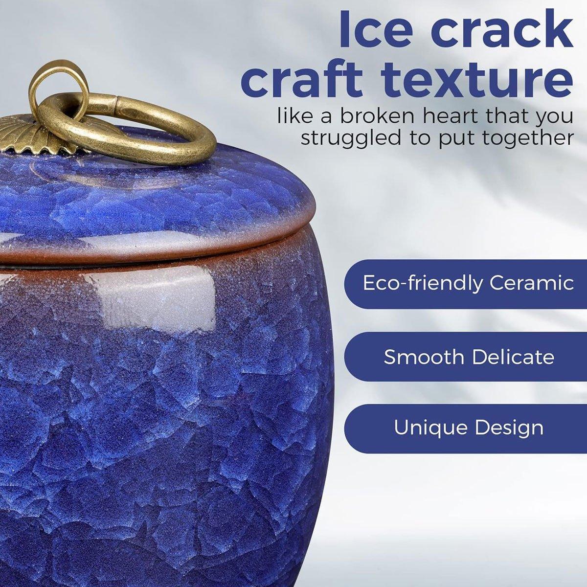 Small Pet Urn for Ashes Memorial Keepsake Urns for Dog Cat Cremation Remains - Blue