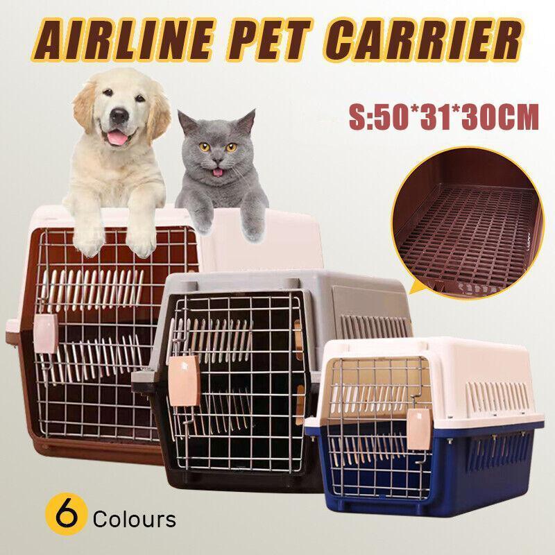 S Size Dog Cat Rabbit Portable Tote Crate Pet Carrier Kennel Travel Airline Carry Bag - Brown