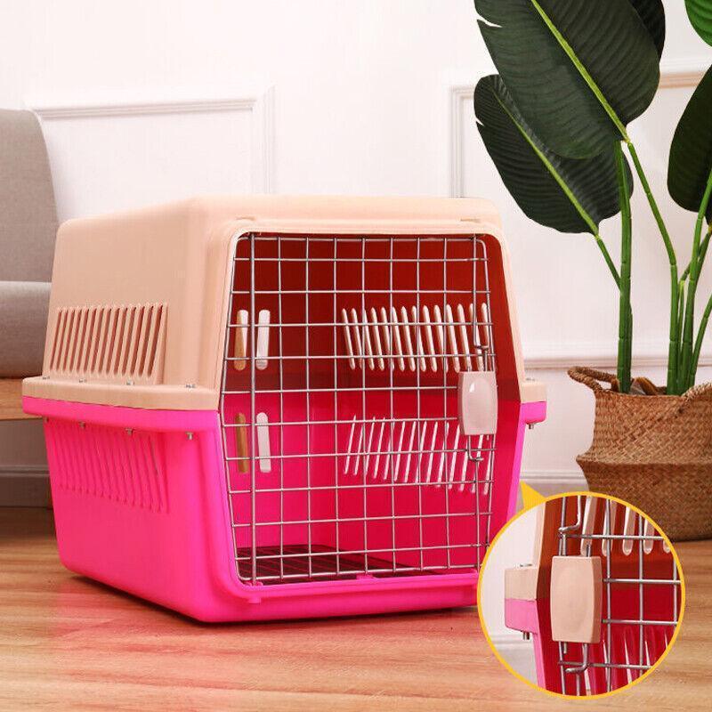 S Size Dog Cat Rabbit Portable Tote Crate Pet Carrier Kennel Travel Airline Carry Bag - Pink