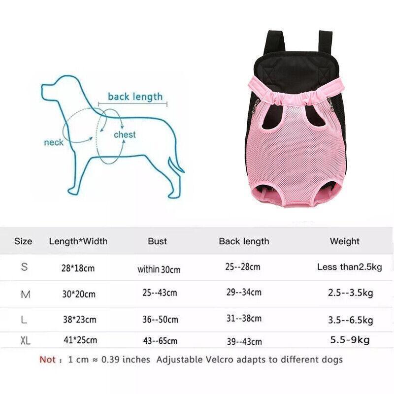 M Size Pet Carrier Dog Cat Puppy Front Back Backpack Shoulder Carry Sling Pouch Bag - Pink