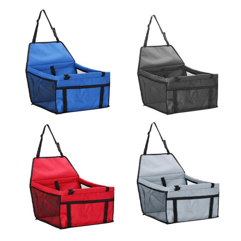 Pet Car Booster Seat Travel Carrier Basket for Cats Dogs with Secure Design - Blue