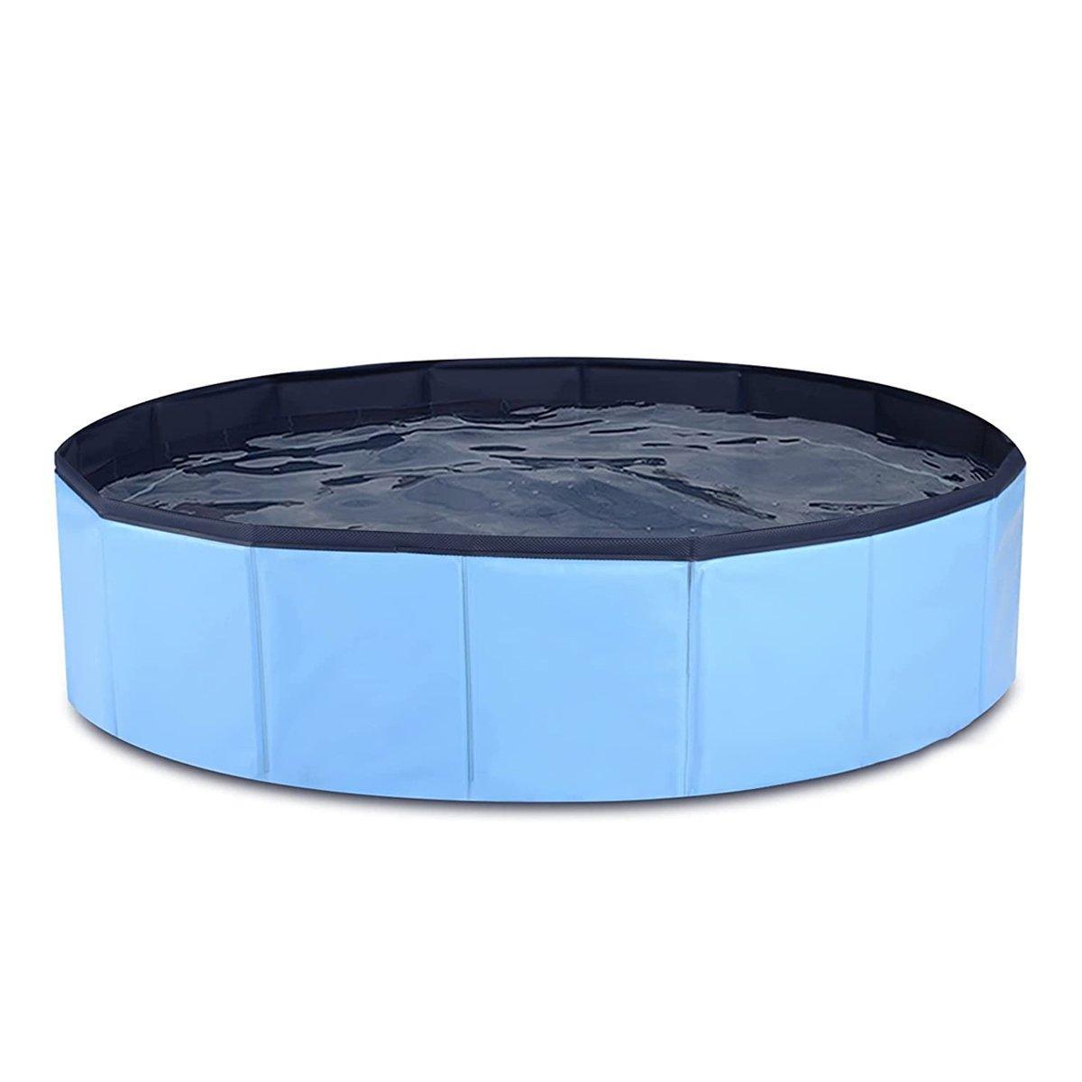 Pet Swimming Pool Foldable Portable Pool for Dogs Outdoor Summer Play - Blue-120x30cm