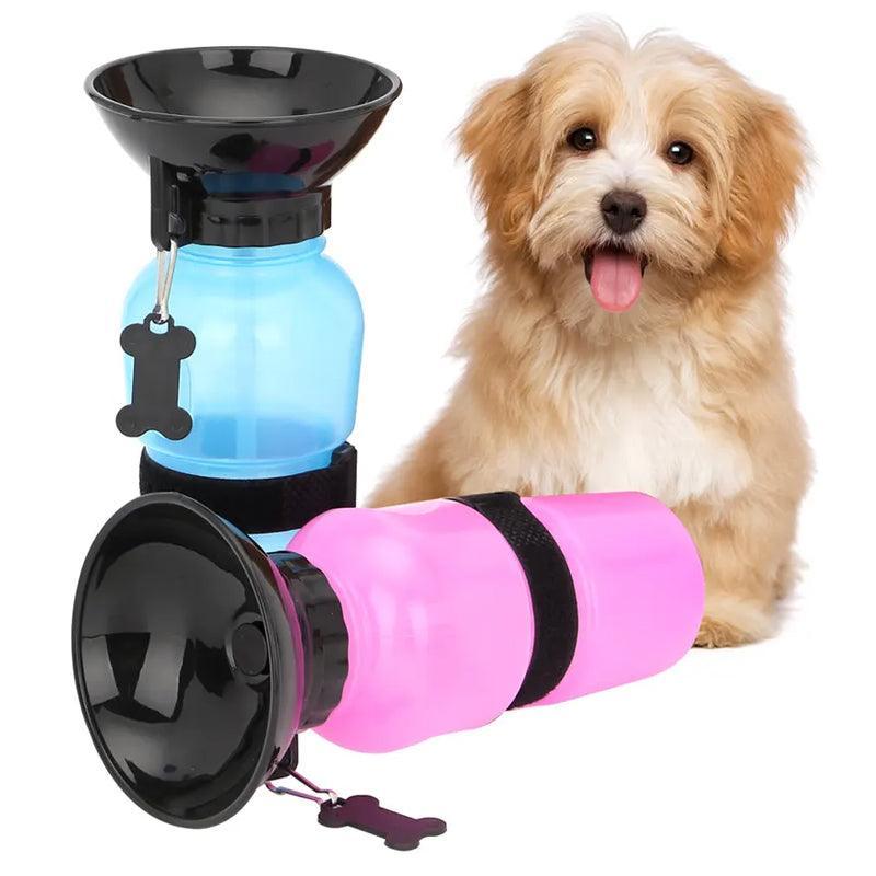 500Ml Dog Cat Water Drinking Bottle Detachable Travel Cup Portable Pet Feeder - Pink