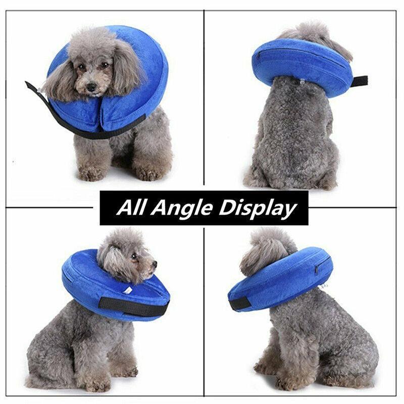 Blue Pet Dog Inflatable Soft Healing Collar Cone Wound Medical Cat Protective Jackets - L (40*40CM)
