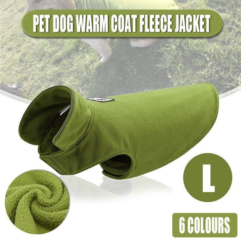 L Size Pet Dog Warm Coat Fleece Jacket Jumper Sweater Winter Puppy Vest Outfit - Yellow