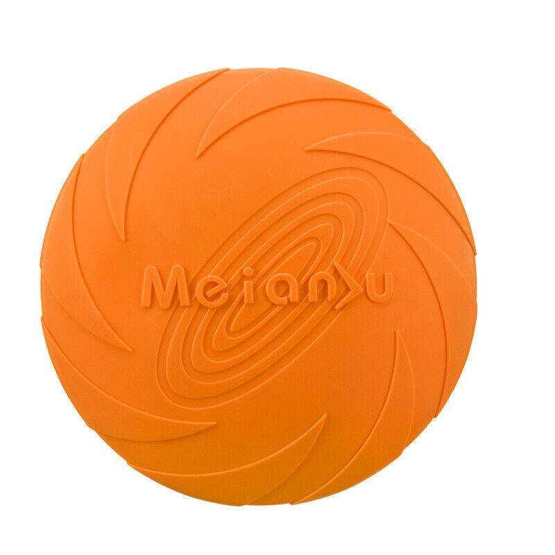Frisbee Toy for Dogs Outdoor Fetch Training Soft Rubber Pet Flying Disc 18cm - Yellow