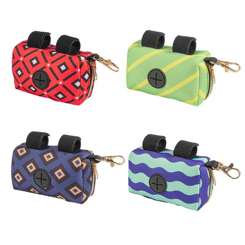 Pet Pouch Dog Poop Bag Container Dispenser Puppy Pick-Up Poo Waste Bags Holder - Purple