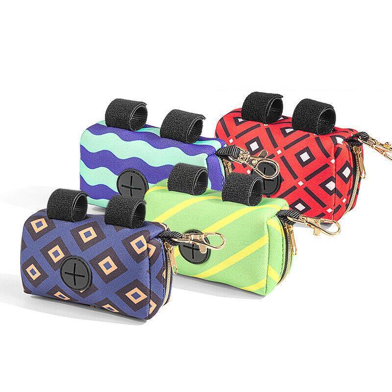 Pet Pouch Dog Poop Bag Container Dispenser Puppy Pick-Up Poo Waste Bags Holder - Purple