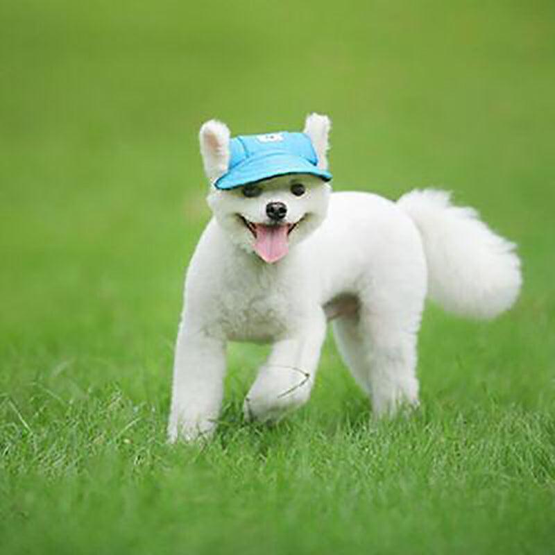 Dog Baseball Cap Outdoor Pet Sun Hat Summer Canvas Visor Puppy XL - Denim Blue