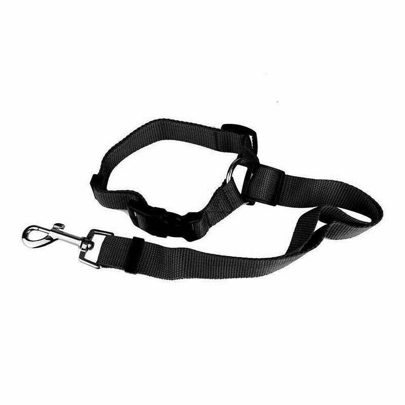 Adjustable Pet Dog Car Clip Lead Harness Strap for Vehicle Travel Restraint Use - Black