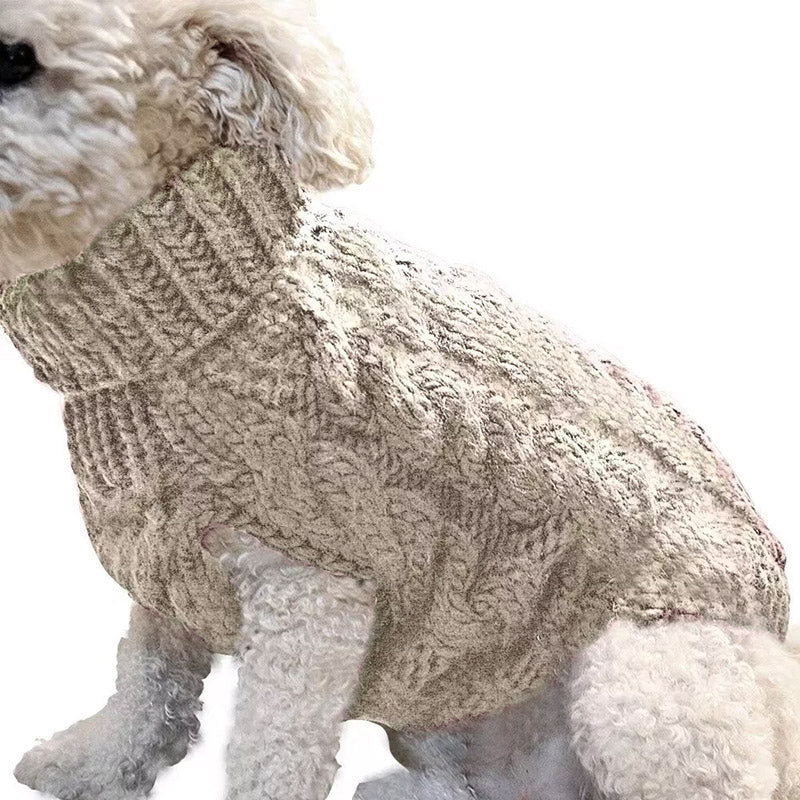 Puppy Dog Jumper Winter Warm Knitted Sweater Pet Clothes Small Dogs Coat Thermal S Size - Black