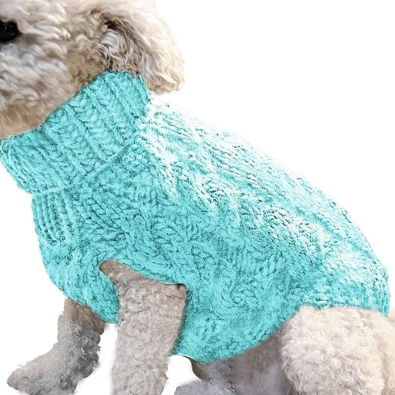 Puppy Dog Jumper Winter Warm Knitted Sweater Pet Clothes Small Dogs Coat Thermal S Size - Blue