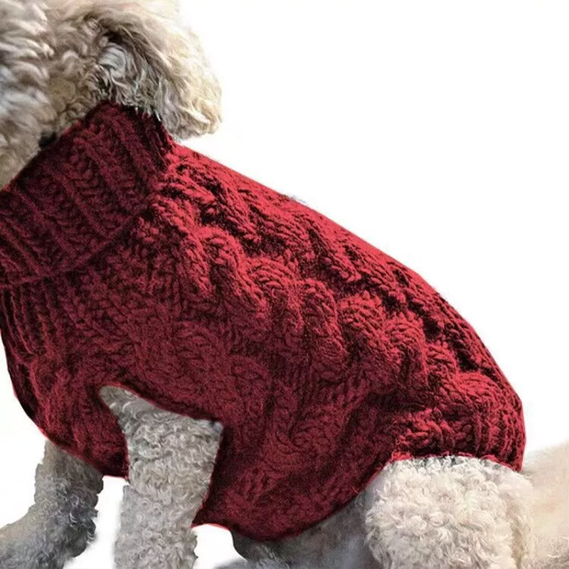 Puppy Dog Jumper Winter Warm Knitted Sweater Pet Clothes Small Dogs Coat Thermal S Size - Leather Pink