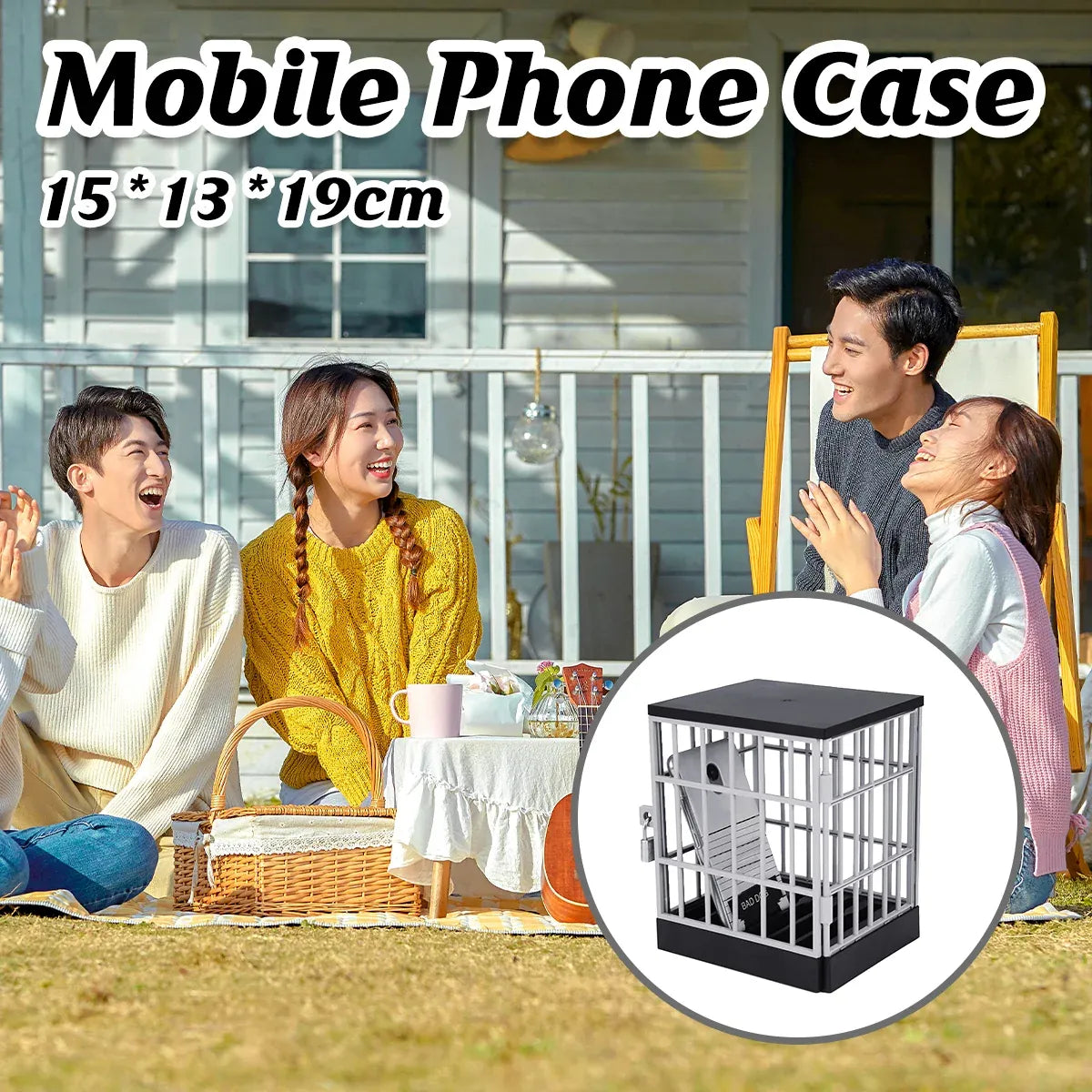 Mobile Phone Jail Lock Up Safe Smartphone Storage Box Prison Cell Locking Cage