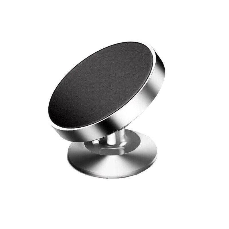 360 Degree Car Phone Holder Dashboard Mount Stand Cradle for Flat Surface - Silver