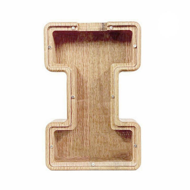 Wooden Piggy Bank Funny Letter or Guitar Coin Saving Money Box A–Z Gift Idea - C