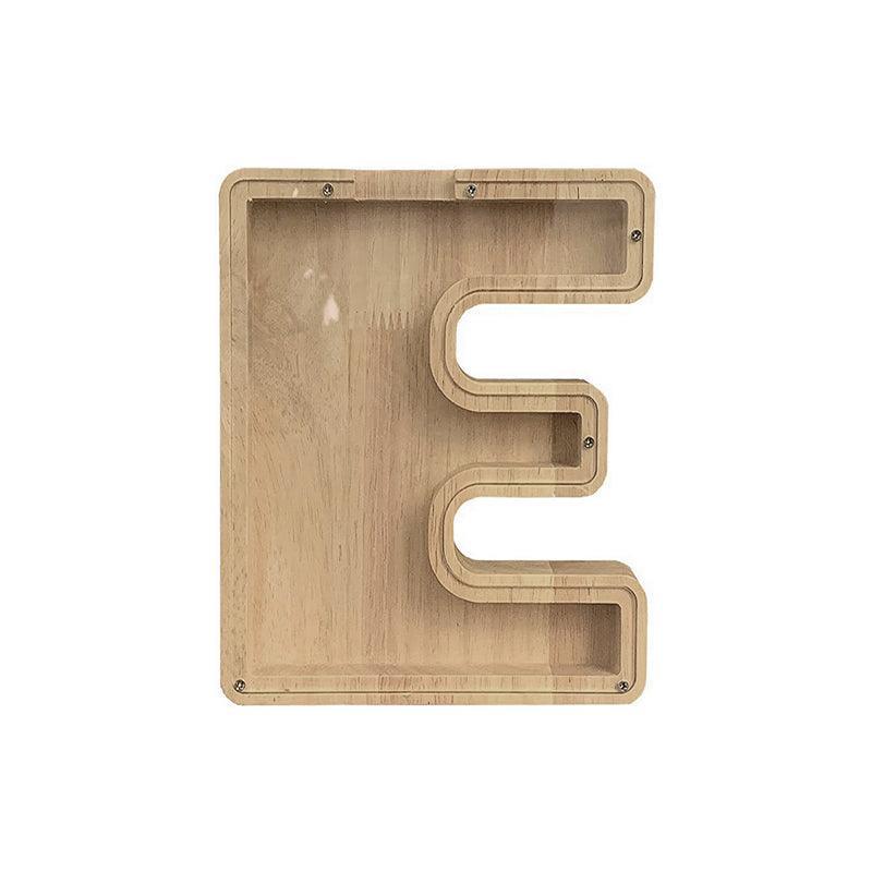 Wooden Piggy Bank Funny Letter or Guitar Coin Saving Money Box A–Z Gift Idea - N