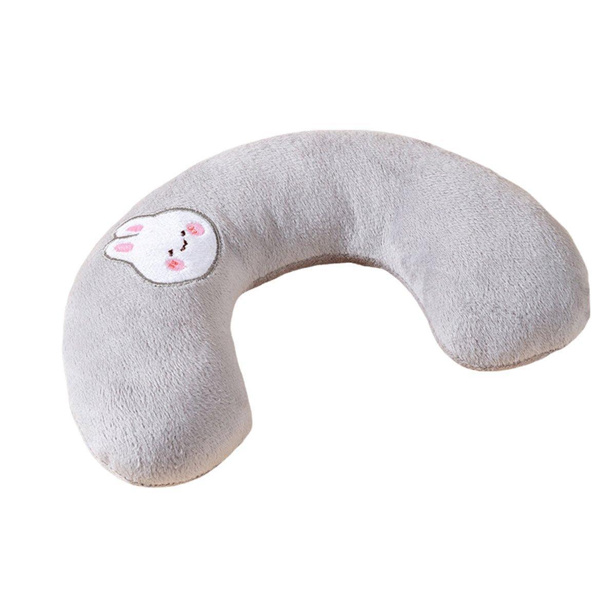 Dog Pet U Shaped Pillow Cartoon Breathable Cat Sleeping Cushion for All Seasons - Grey