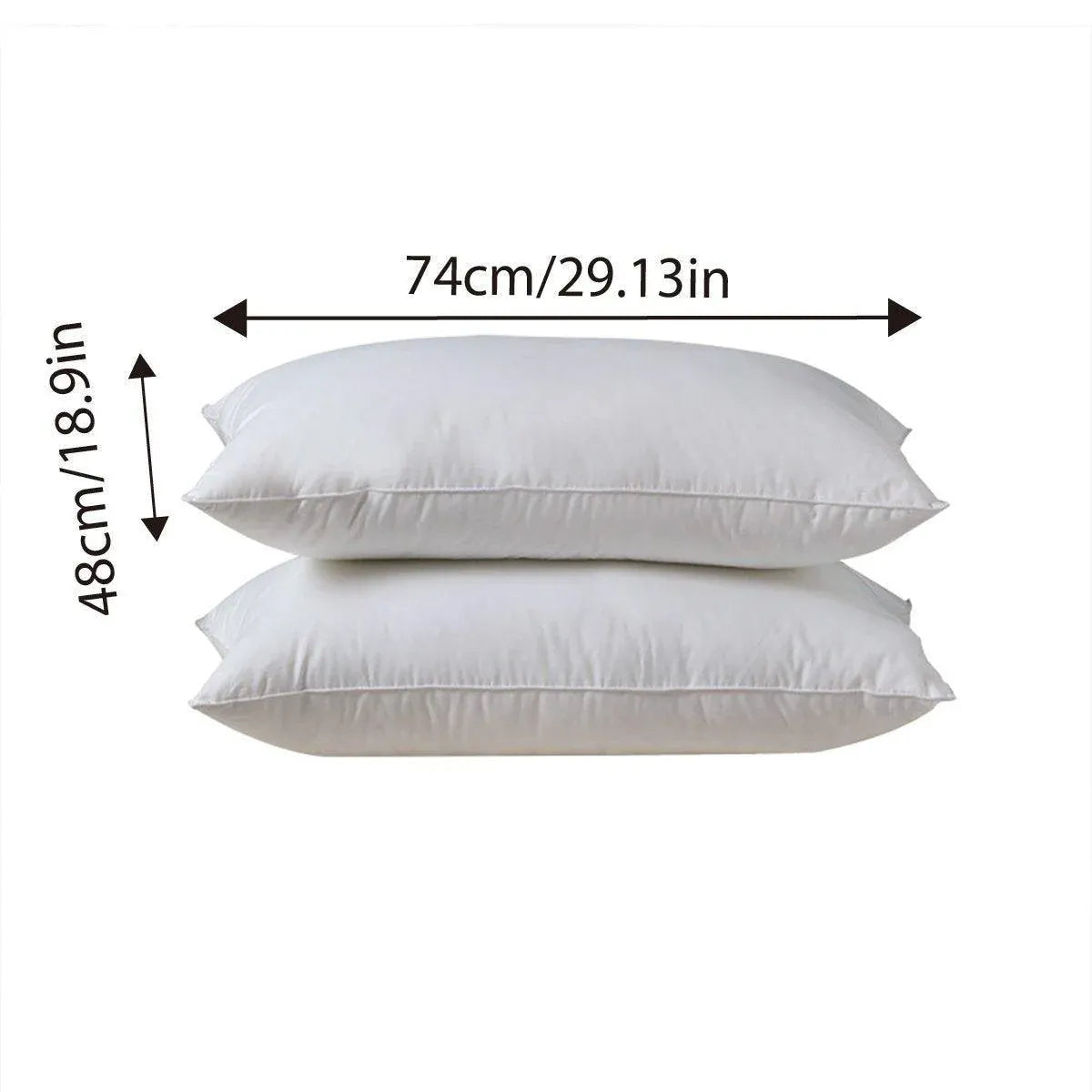 1 White Pillow Insert, 48 x 74 cm