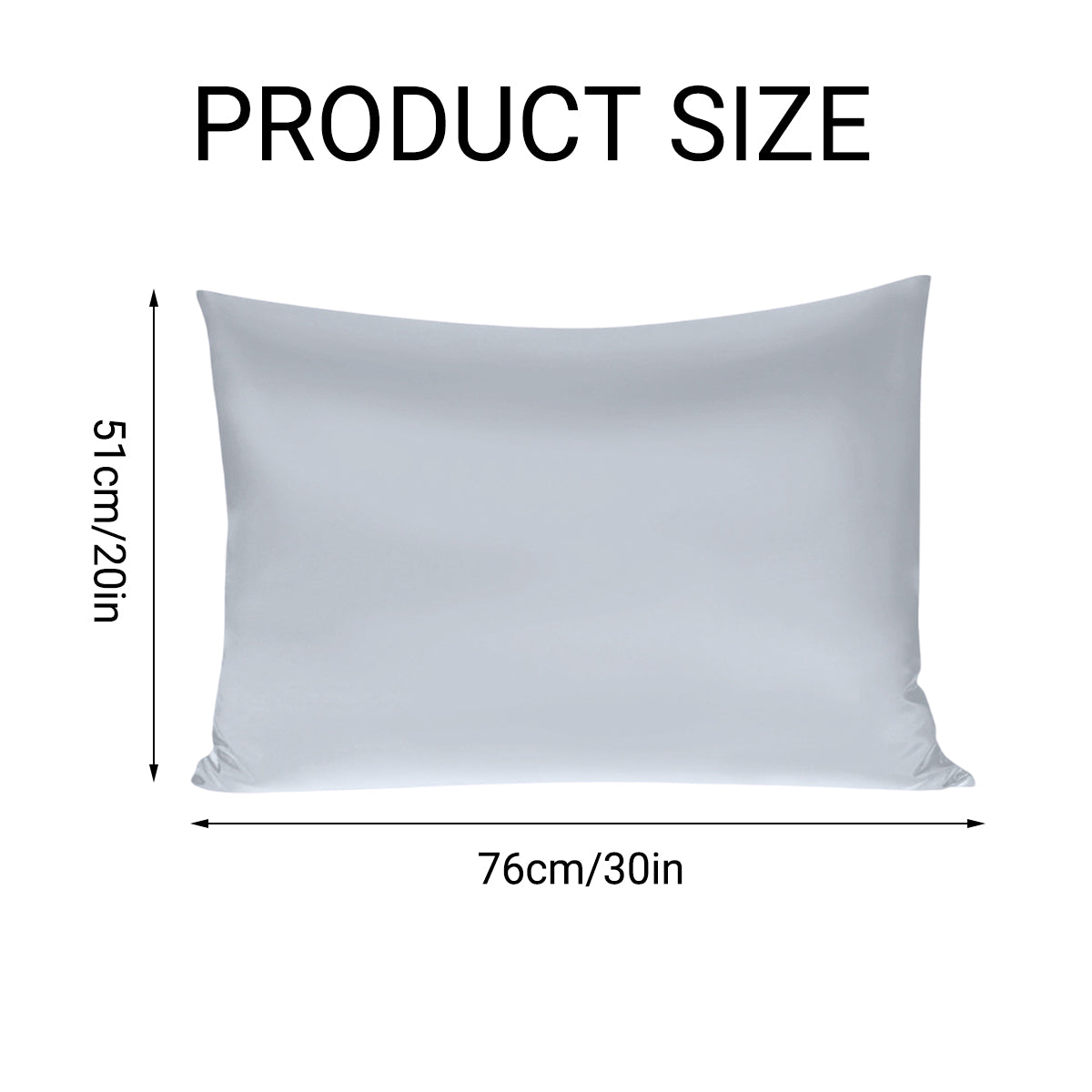 Silk Envelope Pillowcase Soft Satin Protective Cover for Bed Sleep Comfort - Silver