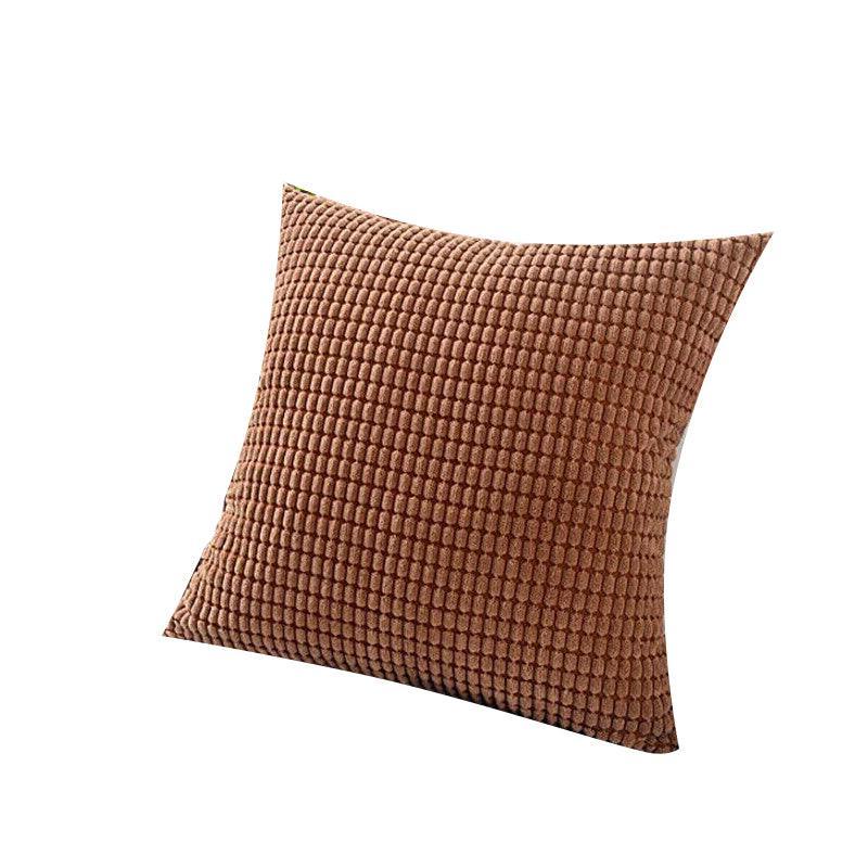 45X45 Plain Solid Colour Cushion Cover Decorative Pillow Case Home Multicoloured - Coffee