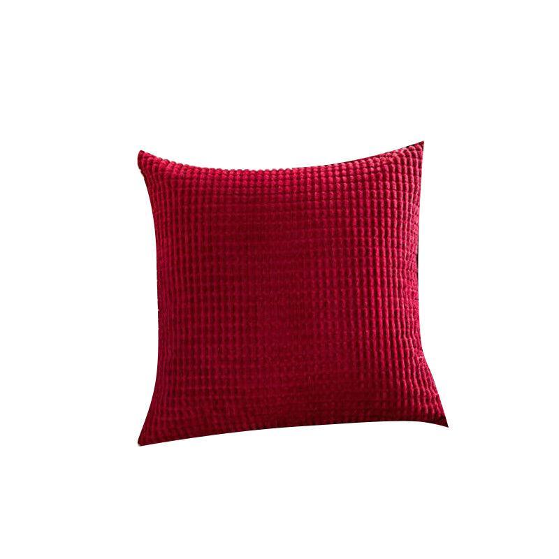 45X45 Plain Solid Colour Cushion Cover Decorative Pillow Case Home Multicoloured - White