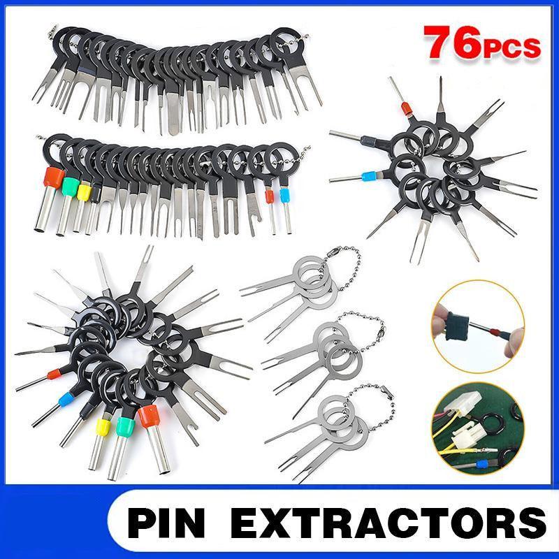 76Pcs/Set Pin Ejector Wire Kit Extractor Auto Terminal Removal Connector Tool