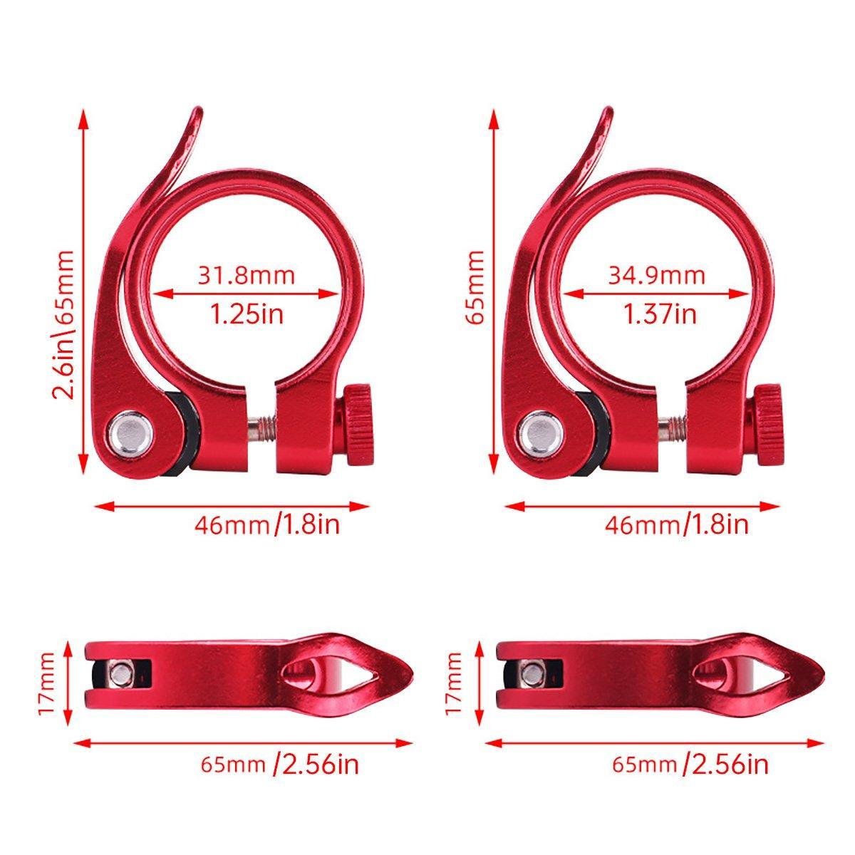 Quick Release Bicycle Seat Tube Clamp Multi Color Lever Lock Cycling Accessories - Silver-3-4