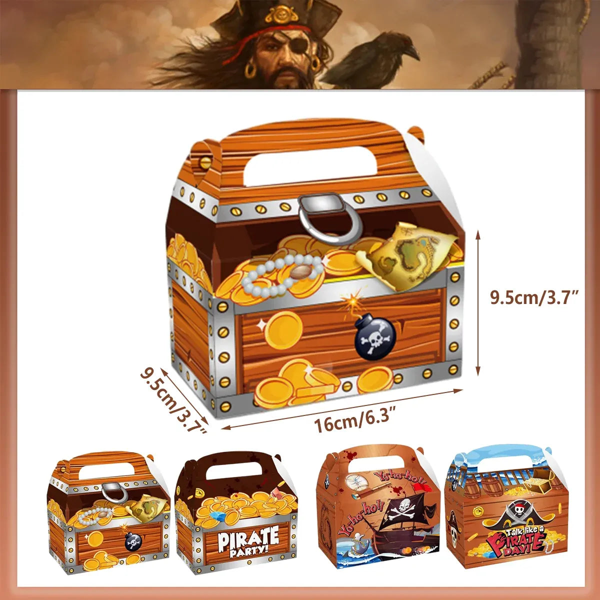 12-Piece Pirate-Themed Party Favour Box Set in Two Designs