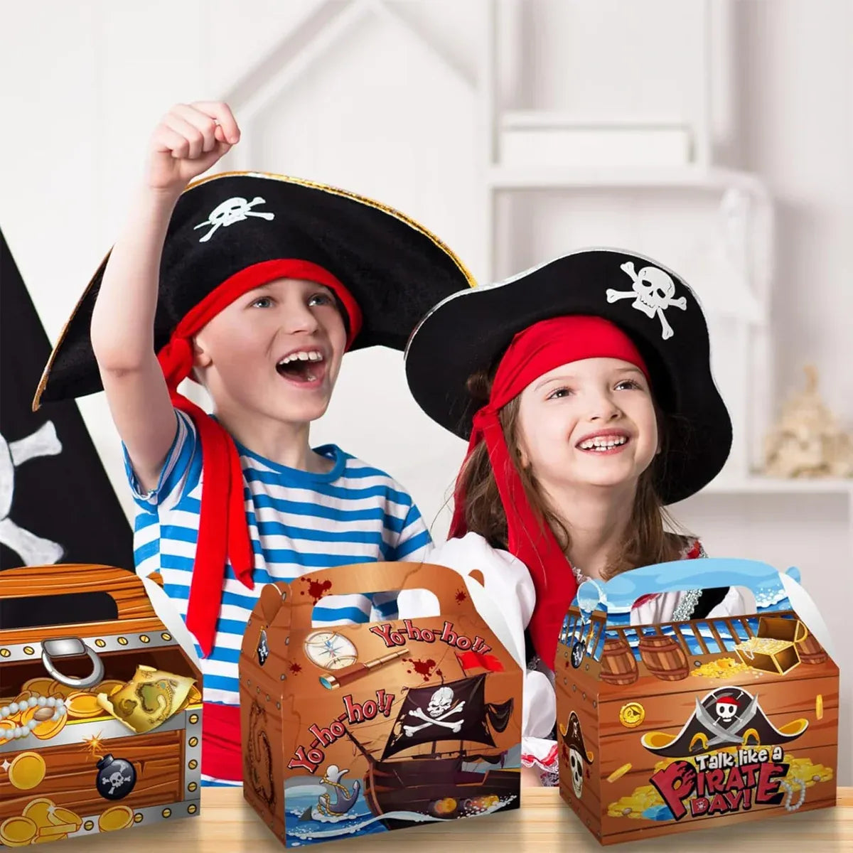12-Piece Pirate-Themed Party Favour Box Set in Two Designs
