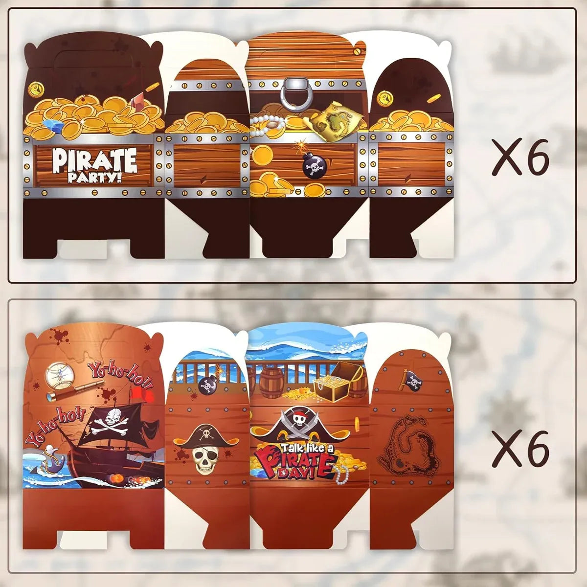 12-Piece Pirate-Themed Party Favour Box Set in Two Designs