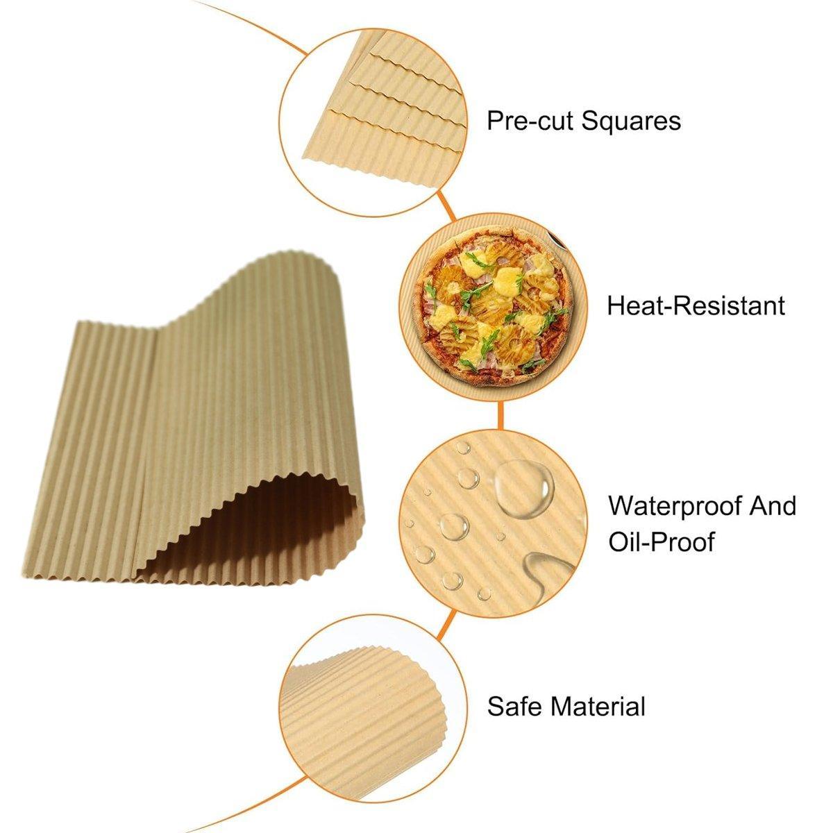 100PCS Pizza Box Pads Greaseproof Paper Food Liners Oil Resistant Pizza Mat - 10inch