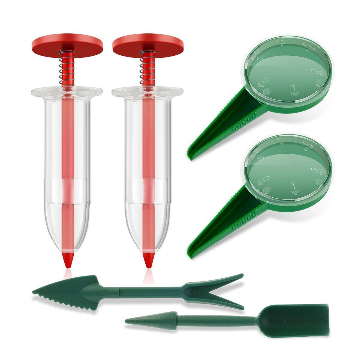 6PCS Garden Seeder Set Mini Seed Planting Tools Manual Seeder for Gardening - Coffee