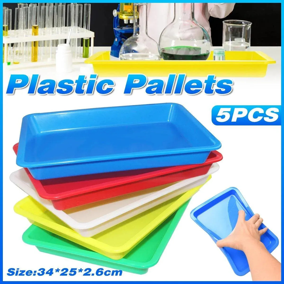 5-Piece Assorted Colour Plastic Tray Set